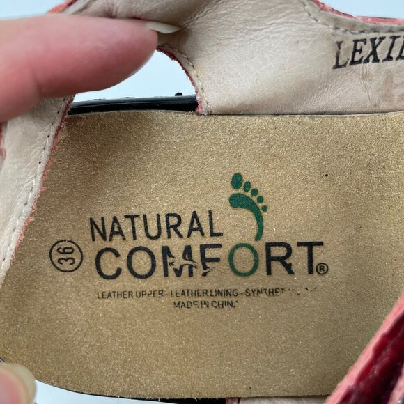 Natural Comfort Lexie Red Leather Comfort Double Strap Sandals Womens EU 36 - Picture 5 of 9